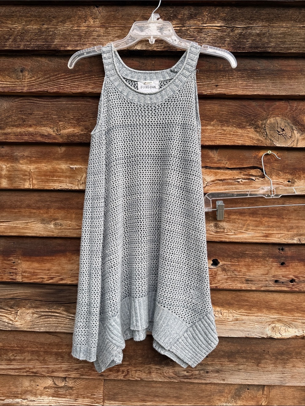 Olive + oak cold shoulder knit top